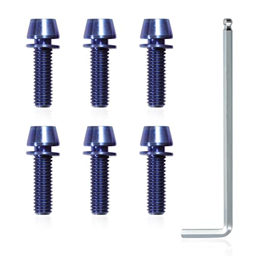SPEEDWOX 6 Stück Inbus-Sechskantschrauben mit Sechskantschlüssel, Titan M6 x 20 mm mit Unterlegscheibe, MTB, Rennrad, Mountainbike, Fahrrad, Vorbauschrauben, blau, für MTB, Fahrrad, Vorbau SPEEDWOX 6 Stück Inbus-Sechskantschrauben mit Sechskantschlüssel, Titan M6 x 20 mm mit Unterlegscheibe, MTB, Rennrad, Mountainbike, Fahrrad, Vorbauschrauben, blau, für MTB, Fahrrad, Vorbau von SPEEDWOX
