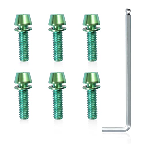 SPEEDWOX Sechskantschrauben mit Sechskantschlüssel, Titan, M6 x 20 mm, mit Unterlegscheibe, MTB, Rennrad, Mountainbike, Fahrrad, Vorbauschrauben, grün, 6 Stück SPEEDWOX Sechskantschrauben mit Sechskantschlüssel, Titan, M6 x 20 mm, mit Unterlegscheibe, MTB, Rennrad, Mountainbike, Fahrrad, Vorbauschrauben, grün, 6 Stück von SPEEDWOX