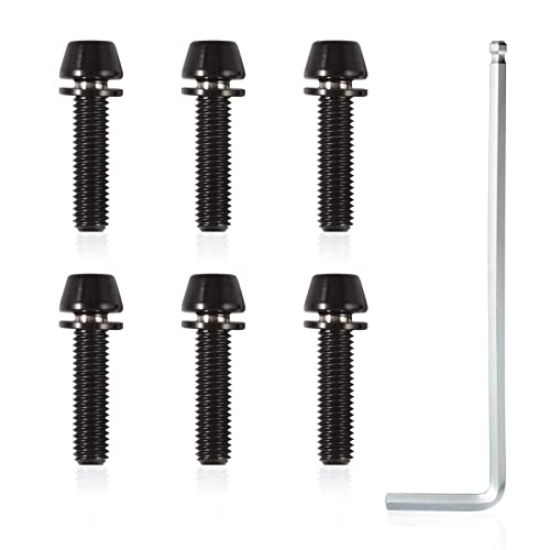 SPEEDWOX Sechskantschrauben mit Sechskantschlüssel, Titan M5 x 20 mm mit Unterlegscheibe, MTB, Rennrad, Mountainbike, Fahrrad, Vorbauschrauben, schwarz, 6 Stück SPEEDWOX Sechskantschrauben mit Sechskantschlüssel, Titan M5 x 20 mm mit Unterlegscheibe, MTB, Rennrad, Mountainbike, Fahrrad, Vorbauschrauben, schwarz, 6 Stück von SPEEDWOX