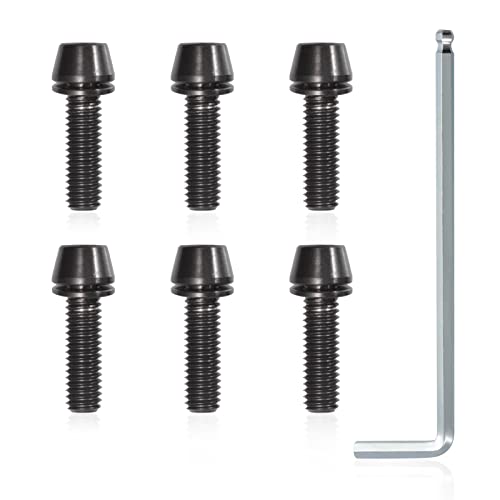 SPEEDWOX Sechskantschrauben mit Sechskantschlüssel, Titan M6 x 20 mm mit Unterlegscheibe, MTB, Rennrad, Mountainbike, Fahrrad, Vorbauschrauben, schwarz, 6 Stück SPEEDWOX Sechskantschrauben mit Sechskantschlüssel, Titan M6 x 20 mm mit Unterlegscheibe, MTB, Rennrad, Mountainbike, Fahrrad, Vorbauschrauben, schwarz, 6 Stück von SPEEDWOX