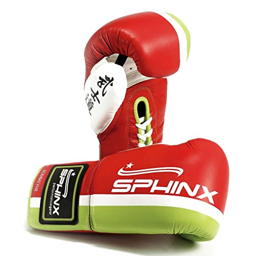 Sphinx PRO Fight Kombat FHX, weiches und glattes Leder, handgegerbt, für Erwachsene, Rot, 10 OZ Sphinx PRO Fight Kombat FHX, weiches und glattes Leder, handgegerbt, für Erwachsene, Rot, 10 OZ von G5 HT SPORT
