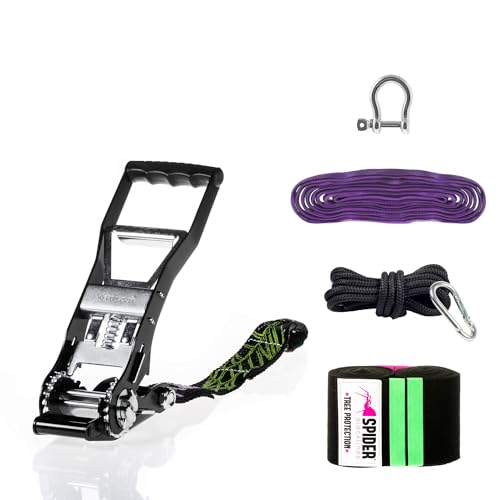 SPIDER SLACKLINE TAS03 - Hummer Kit Ratsche - 1x Hummer Power Ratsche 40 cm Schlinge, 1x Schlinge 1T 3M, 1x 1,5T 12mm Schäkel, 2X Baumschutz XL, 1x Backup kit SPIDER SLACKLINE TAS03 - Hummer Kit Ratsche - 1x Hummer Power Ratsche 40 cm Schlinge, 1x Schlinge 1T 3M, 1x 1,5T 12mm Schäkel, 2X Baumschutz XL, 1x Backup kit von SPIDER SLACKLINE