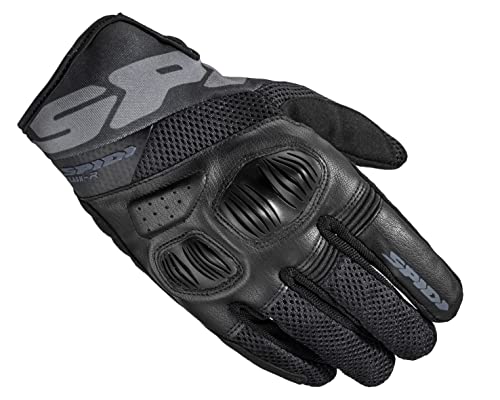 SPIDI, Flash-R Evo, Herren-Motorrad-Handschuhe, schützend & strapazierfähig, Sommerhandschuhe, wasserdicht & rutschfest, Touchscreen-tauglich, durchschnitt. Gewicht 0,1 kg, Farbe Schwarz, Größe XL von SPIDI