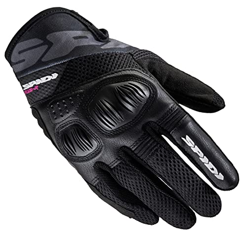 SPIDI, Flash-R Evo Lady, Damen-Motorrad-Handschuhe, schützend & strapazierfähig, Sommerhandschuhe, rutschfest, Touchscreen-tauglich, durchschn. Gewicht 0,1 kg, Farbe Schwarz, Größe L von SPIDI