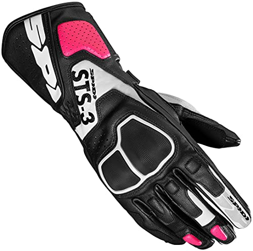SPIDI STS-3 Damen Motorrad Handschuhe (Black/Pink,XL) von SPIDI
