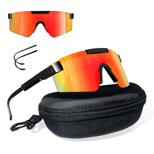 Schnelle Brille Rave Fahrradbrille Sonnenbrille Herren Damen Sportbrille Fahrradbrille Fahrrad Sonnenbrille,Polarisierte UV400 Schutzbrille für Outdooraktivitäten Wie Radfahren Laufen Glof Ski, Orange von SPINNE LUCAS