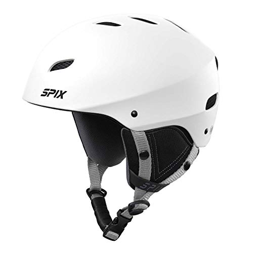 SPIX Skihelm Snowboardhelm - ASTM Sicherheitsstandardgröße, verstellbar für Erwachsene, Jugendliche, Herren und Damen (L, Weiß) von SPIX