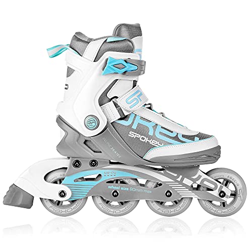 Spokey Prime PRO Inline Skates für Erwachsene bis max. Gewicht 100 kg | Alu-Schiene Kugellager ABEC-9 Carbon | PU RolleN 82 A Rollengröße: Ø 80 mm | anatomische Innensohle Heelock Spokey Prime PRO Inline Skates für Erwachsene bis max. Gewicht 100 kg | Alu-Schiene Kugellager ABEC-9 Carbon | PU RolleN 82 A Rollengröße: Ø 80 mm | anatomische Innensohle Heelock von SPOKEY
