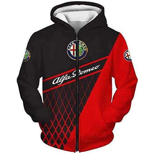 SPONYBORTY Herren-Hoodies für Alfa-Romeo 3D-Druck Lässige Kapuzenpullover Pullover Sweatshirts Tops Lässig/E/L von SPONYBORTY