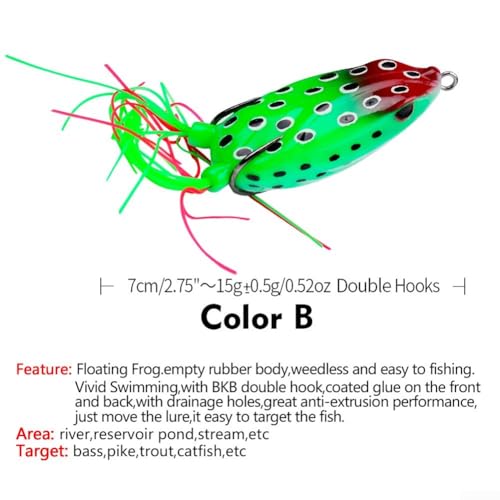 7 cm weicher Köder-Frosch-Spinner, umweltfreundliches Material, lange Wurfleistung (B) von SPORTARC