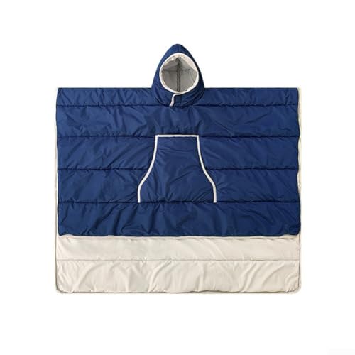Der Schlafsack bleibt warm und gemütlich mit diesem leichten Poncho-Schlafsack mit Kapuze, tragbare Thermo-Ausrüstung für Outdoor-Ausrüstung (Marineblau) von SPORTARC
