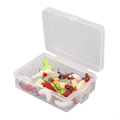Premium Maden Fliegenfischen nasse Forellenfliegen Glow Worms Köder Grub, 30 Stück (30 Stück Boxen) von SPORTARC
