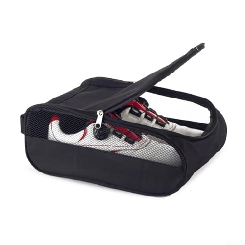 Wasserdichte staubdichte Golf-Schuhtasche für Sport, tragbare Oxford-Tuch-Aufbewahrungstasche (schwarz), Schwarz von SPORTARC