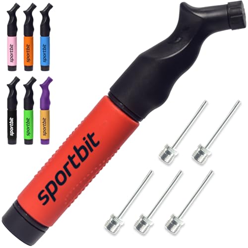 SPORTBIT Ballpumpe mit 5 Nadeln Set - Handpumpensystem zum Aufpumpen - Passt für jeden Sportball Volleyball Basketball Fußball Gymnastik Soccer Ball, Aufblasgerät Luftpumpe SPORTBIT Ballpumpe mit 5 Nadeln Set - Handpumpensystem zum Aufpumpen - Passt für jeden Sportball Volleyball Basketball Fußball Gymnastik Soccer Ball, Aufblasgerät Luftpumpe von SPORTBIT