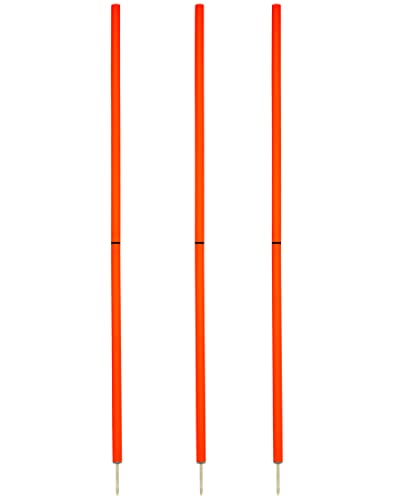 SPORTIKEL24 Slalomstangen 180 cm, ø 32 mm – 3er-Set – Trainingsstangen mit Metallspitze – Agility-Stangen – für Agility- & Koordinationstraining – für Fußball & Hundesport (Rot) von SPORTIKEL24