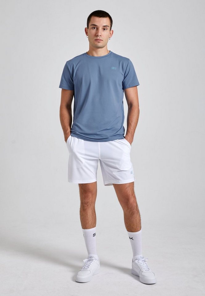 SPORTKIND Funktionsshirt Tennis T-Shirt Rundhals Herren & Jungen grau blau von SPORTKIND
