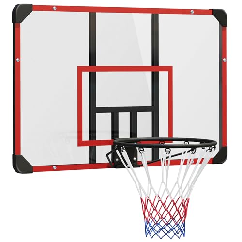 SPORTNOW Basketballkorb mit Rückwand, Outdoor Basketballbrett mit Ø45 cm Stahlkorb und Netz, Wandmontage, Basketball Board für Kinder Jugendliche Erwachsene, Rot SPORTNOW Basketballkorb mit Rückwand, Outdoor Basketballbrett mit Ø45 cm Stahlkorb und Netz, Wandmontage, Basketball Board für Kinder Jugendliche Erwachsene, Rot von SPORTNOW