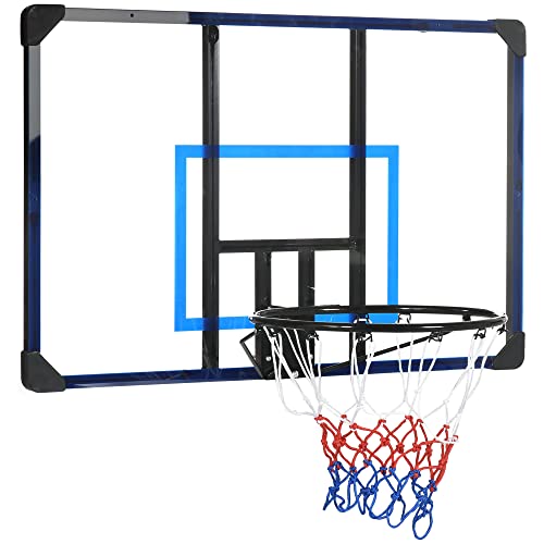 SPORTNOW Basketballkorb, Basketballbrett mit Korb, Basketballnetz mit Basketballboard, Wandmontage, für Outdoor, Stahl, 113 x 61 x 73 cm von SPORTNOW