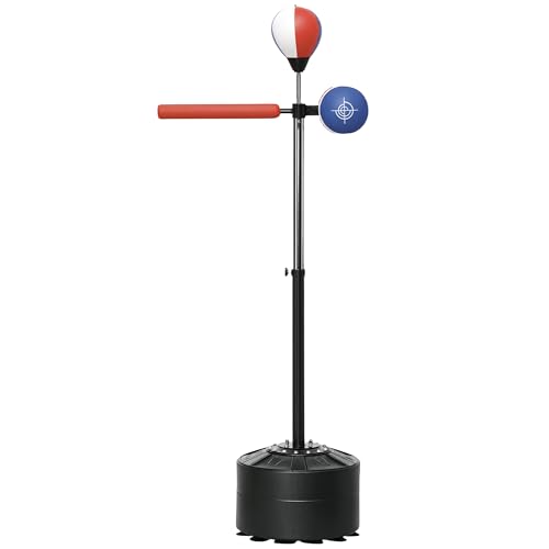 SPORTNOW Boxsack, Boxständer mit Punchingball, Reflexstange, 1,63-2,05 m Höhenverstellbarer Standboxball mit Pratze, Standboxtrainer für Boxing, HDPE, Kunstleder SPORTNOW Boxsack, Boxständer mit Punchingball, Reflexstange, 1,63-2,05 m Höhenverstellbarer Standboxball mit Pratze, Standboxtrainer für Boxing, HDPE, Kunstleder von SPORTNOW
