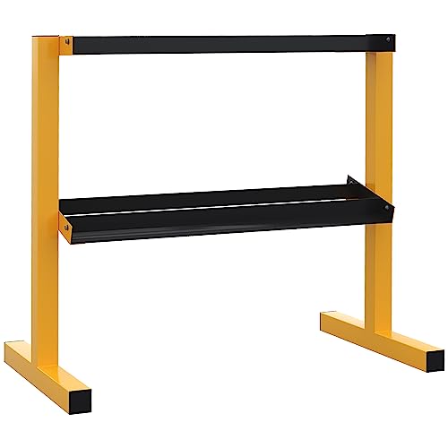 SPORTNOW Hantelständer, 2-Stufige Kurzhantelablage, Hantelablage bis 270 kg Belastbar, Gewichtshalter für Gewichtheben, Krafttraining, Stahl, Gelb, Schwarz, 92,5 x 50,5 x 80,5 cm SPORTNOW Hantelständer, 2-Stufige Kurzhantelablage, Hantelablage bis 270 kg Belastbar, Gewichtshalter für Gewichtheben, Krafttraining, Stahl, Gelb, Schwarz, 92,5 x 50,5 x 80,5 cm von SPORTNOW