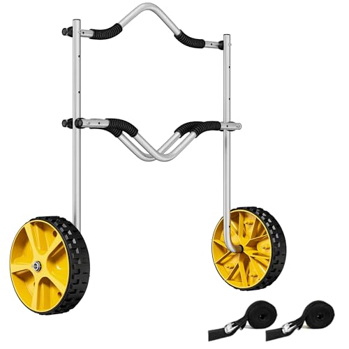SPORTNOW Kajakwagen Verstellbarer Kanuwagen Bootswagen Surfwagen Bootstrailer mit Spanngurt für Kanu, Surfboard, Paddelboards, Alu, Gelb SPORTNOW Kajakwagen Verstellbarer Kanuwagen Bootswagen Surfwagen Bootstrailer mit Spanngurt für Kanu, Surfboard, Paddelboards, Alu, Gelb von SPORTNOW