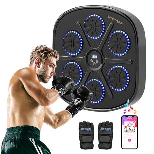 SPORTNOW Music Boxing Machine, elektronische Bluetooth Boxmaschine mit LED-Leuchten, Musik, Wandmontage Boxziel für Erwachsene, Heimübungen, Schwarz SPORTNOW Music Boxing Machine, elektronische Bluetooth Boxmaschine mit LED-Leuchten, Musik, Wandmontage Boxziel für Erwachsene, Heimübungen, Schwarz von SPORTNOW