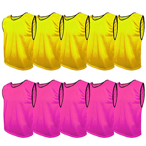 SPORTSBIBS Fußball Leibchen Set 10 Stück: 2 Farben - 5 von jeder Farbe, für Kinder und Erwachsene, Markierungshemd-Trainingsleibchen ohne Logo, Team-Spiel Bibs für Herren Damen Senioren Junioren SPORTSBIBS Fußball Leibchen Set 10 Stück: 2 Farben - 5 von jeder Farbe, für Kinder und Erwachsene, Markierungshemd-Trainingsleibchen ohne Logo, Team-Spiel Bibs für Herren Damen Senioren Junioren von SPORTSBIBS