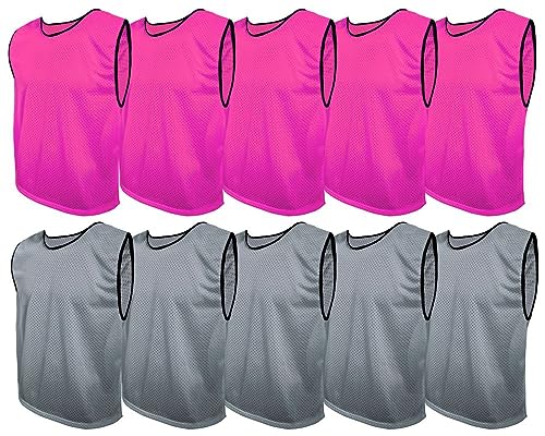 SPORTSBIBS Fußball Leibchen Set 10 Stück: 2 Farben - 5 von jeder Farbe, für Kinder und Erwachsene, Markierungshemd-Trainingsleibchen ohne Logo, Team-Spiel Bibs für Herren Damen Senioren Junioren SPORTSBIBS Fußball Leibchen Set 10 Stück: 2 Farben - 5 von jeder Farbe, für Kinder und Erwachsene, Markierungshemd-Trainingsleibchen ohne Logo, Team-Spiel Bibs für Herren Damen Senioren Junioren von SPORTSBIBS