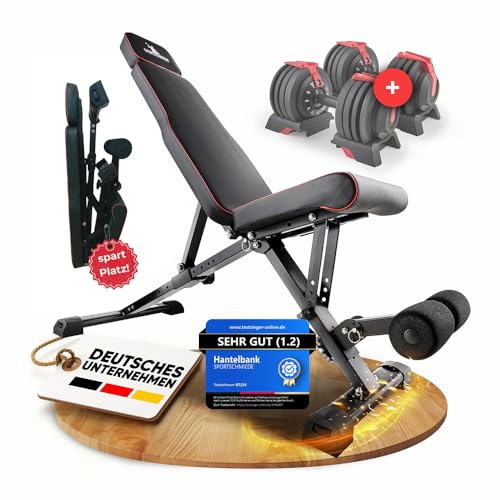 SPORTSCHMIEDE Hantelbank Klappbar Verstellbar, Multifunktions Trainingsbank Schrägbank, Sportgerät für zu Hause, Bench, Fitnessbank - Bankdrücken Krafttraining Muskeltraining Kraftsport - JETZT NEU! SPORTSCHMIEDE Hantelbank Klappbar Verstellbar, Multifunktions Trainingsbank Schrägbank, Sportgerät für zu Hause, Bench, Fitnessbank - Bankdrücken Krafttraining Muskeltraining Kraftsport - JETZT NEU! von SPORTSCHMIEDE