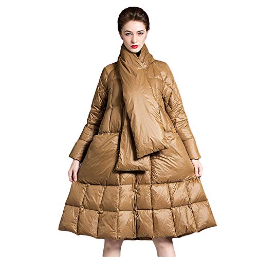 Damen Puffer Jacke Winter Long Große Swing Down Jacke mit 90% weißen Duck Down Puffer Warm Coat, Pink,Khaki,S Damen Puffer Jacke Winter Long Große Swing Down Jacke mit 90% weißen Duck Down Puffer Warm Coat, Pink,Khaki,S von SPORTT