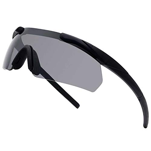 SPOSUNE Outdoor Tactical Brille mit 3 Austauschbaren Gläsern, Schlagfestigkeit Schießbrillen, Unisex-Schutzbrille Anti-Fog UV400 Augenschutz Sonnenbrille für die Jagd Radfahren Fahren von SPOSUNE