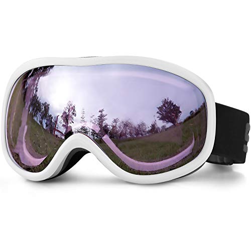 SPOSUNE Skibrille Damen Herren Snowboardbrille OTG Kids Skibrille Brille Wear Anti-Fog 100% UV400 Schutz für Skifahren Rollschuhlaufen Windschutz Schlagfest Helm kompatibel SPOSUNE Skibrille Damen Herren Snowboardbrille OTG Kids Skibrille Brille Wear Anti-Fog 100% UV400 Schutz für Skifahren Rollschuhlaufen Windschutz Schlagfest Helm kompatibel von SPOSUNE