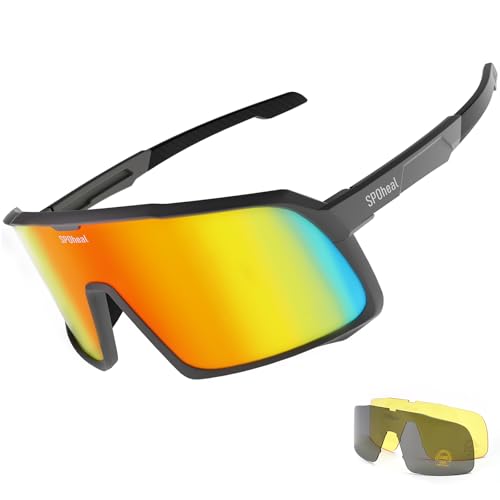 SPOheal Polarisiert Fahrradbrille für Herren Damen Sport Sportsonnenbrille Radbrille Sportbrille HD-Sichtbarkeit UV400 für Angeln Bergsteigen Wandern Bootfahren Outdoor-Aktivitäten SPOheal Polarisiert Fahrradbrille für Herren Damen Sport Sportsonnenbrille Radbrille Sportbrille HD-Sichtbarkeit UV400 für Angeln Bergsteigen Wandern Bootfahren Outdoor-Aktivitäten von SPOheal