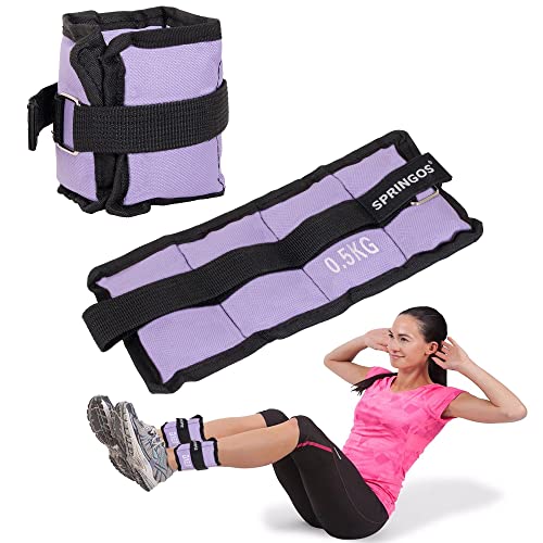 SPRINGOS Fußgelenkgewichte 2 x 0,5 kg, violett, Trainingsgewichte, Gymnastik, Fitness Gewichtsmanschetten, Sportequipment SPRINGOS Fußgelenkgewichte 2 x 0,5 kg, violett, Trainingsgewichte, Gymnastik, Fitness Gewichtsmanschetten, Sportequipment von SPRINGOS