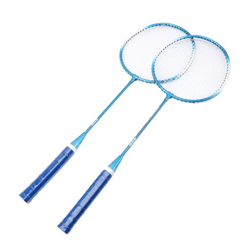 SPYMINNPOO Badminton-Set für Sport, Leichtes Badmintonschläger-Set, Hochwertiges Legierungsmaterial mit 2 Schlägern, 3 Federbällen, 1 Tasche, Tragbar und Praktisch für (Blue) von SPYMINNPOO