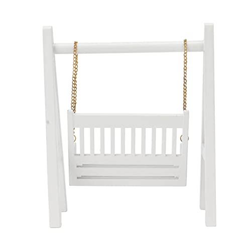SPYMINNPOO 1:12 Puppenhaus Schaukel, Feenfigur Gartendekoration Puppenhausschaukel mit Kette, Weiße Miniatur Holzschaukel, Mini Puppenhaus Dekorations Werkzeug SPYMINNPOO 1:12 Puppenhaus Schaukel, Feenfigur Gartendekoration Puppenhausschaukel mit Kette, Weiße Miniatur Holzschaukel, Mini Puppenhaus Dekorations Werkzeug von SPYMINNPOO