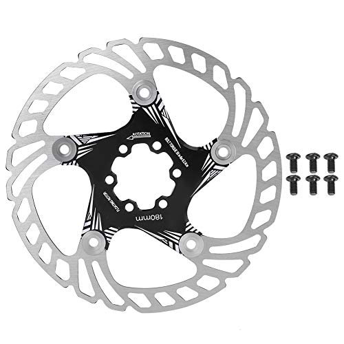 SPYMINNPOO 180 Mm Mountainbike-Scheibenbremse, Leichtes Fünf-Nagel-Design, Kratzfest, Kompatibel mit Hydraulischen Mechanischen Systemen (BLACK) von SPYMINNPOO
