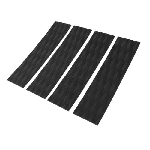 SPYMINNPOO 4 Stück Surfbrett-Front-Traktionspads, Surf-Front-Traktions-Anti-Rutsch-Pad, Anti-Rutsch-Rhombus-Design für Skimboards, Kajak (Black) von SPYMINNPOO