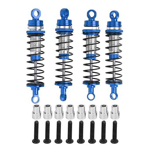 SPYMINNPOO 4pcs Vorderer Heck -Stoßdämpfer, Aluminiumlegierung Vorderer Heck -Stoßdämpfer Reduziert die Vibration für Latrax Teton 1:18 RC -Auto (Blue) von SPYMINNPOO