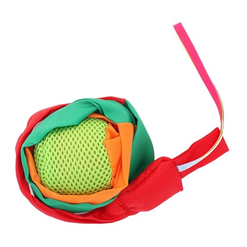 SPYMINNPOO Catch Tail Ball, Hochwertiger Doppellagiger Mesh-Fangball mit Schwanz für, Stressabbau, Hand-Auge-Koordination und Training Motorischer Fähigkeiten (Orange Grün Rot) von SPYMINNPOO