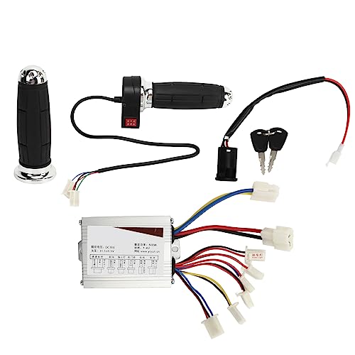 SPYMINNPOO Ebike Motor Controller Kit, 36V 500W Elektrofahrrad Bürstenloser Motor Controller mit Universal Gasgriff Zündschalter von SPYMINNPOO