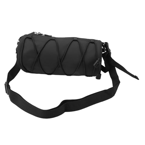 SPYMINNPOO Fahrradrahmentasche, Großes Fassungsvermögen, Verstellbarer Verschluss, Netztaschen, Elastisches Band für Rennrad, Mountainbike, 679 Folienmaterial (Black) von SPYMINNPOO