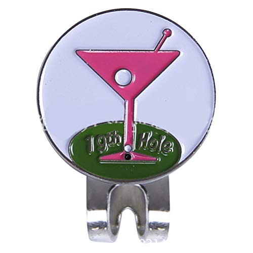 SPYMINNPOO Golfball-Marker mit Hut-Clips, Weinglas, Magnetischer Metall-Hut-Clip, Ball-Marker, Passend für Visier, Outdoor-Zubehör, Marker (Rosenrot) von SPYMINNPOO
