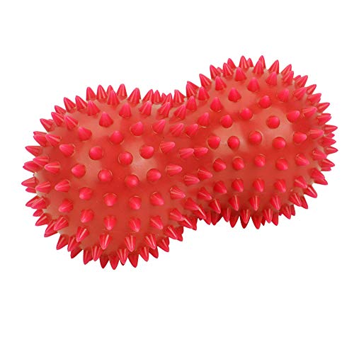 SPYMINNPOO Stacheliger Massageball für Tiefengewebsmassage, Plantarfasziitis, Muskelschmerzlinderung, Myofasziale Entspannung und Yoga-Therapie (Rot) von SPYMINNPOO