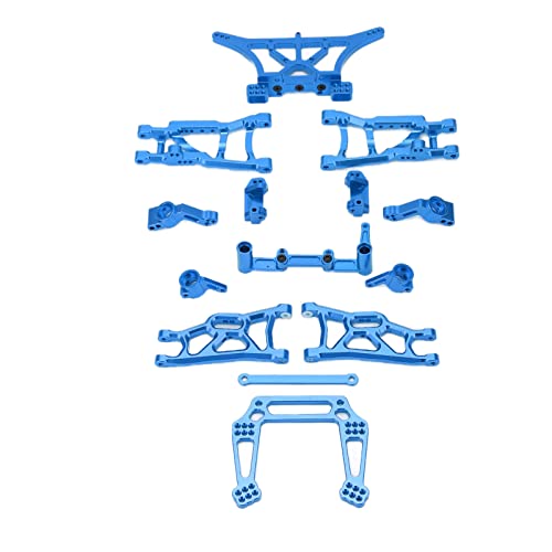 SPYMINNPOO Vorderer Hinterer Querlenker-Kit, 1/10 RC Metall Upgrade Zubehör für TRAXXAS RC Vorderer Hinterer Querlenker Lenkschalen-Kit für TRAXXAS Slash 2WD(Blau) von SPYMINNPOO