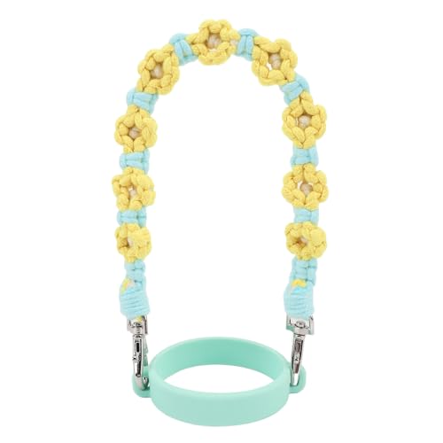 SPYMINNPOO Wasserflaschengriff, Niedliche Blumen-Silikonschlaufe, Handgewebtes Wasserflaschen-Lanyard, Leicht und Tragbar, für Outdoor-Reisecamping (Cyan) von SPYMINNPOO