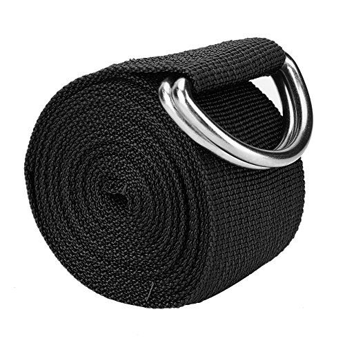 SPYMINNPOO Yoga-Stretchband, Zur Taille, Arme, Beine und Rückenstraffung, Pilates-Gürtel mit Leicht zu Lösender Schnalle (Black) von SPYMINNPOO