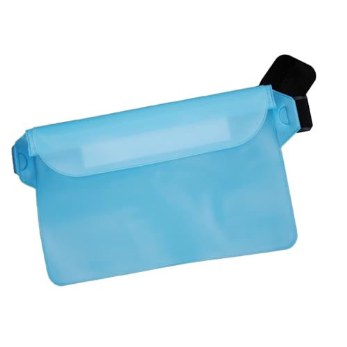 SPYMINNPOO wasserdichte PVC-Hüfttasche mit Touchscreen, Verstellbarer Gürtel, Multifunktionale Trockentasche für Strand, Schwimmen, Kajakfahren (hellblau) von SPYMINNPOO