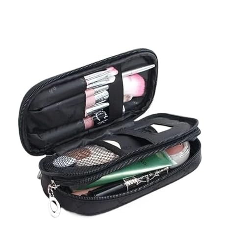 Makeup Bag Frauen Spiegel Mini Kosmetik Tasche Einfache wasserdichte Lagerung Box Schwarz Schönheit Organizer Supplies Make Up Bag(Noir) von SQIANKUN