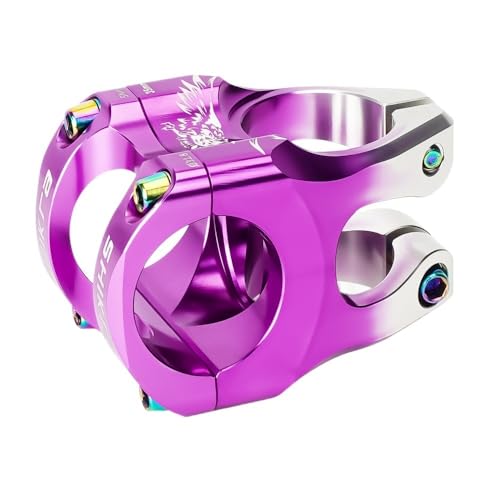 SQIANKUN MTB Vorbau Vorbau Rennrad MountainBicycle Brücke Kurze Power 35mm Stange LenkerTisch Verstellbarer Vorbau Riser Vorbau Fahrrad(Purple Silver) von SQIANKUN